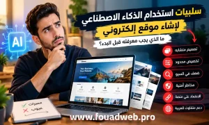 سلبيات استخدام الذكاء الاصطناعي لإنشاء موقع إلكتروني